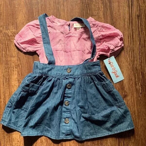 Cat & Jack Denim Jumpsuit Dress 18 Months new